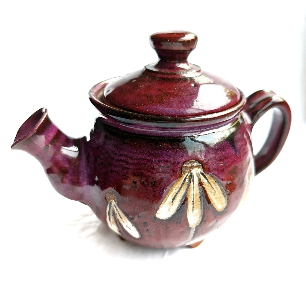HANDMADE Glazed Ceramic Teapot Artisan Pottery Cottagecore Kitchen Decor